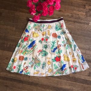 NWT JCrew Hawaiian Island Print Pleated Skirt